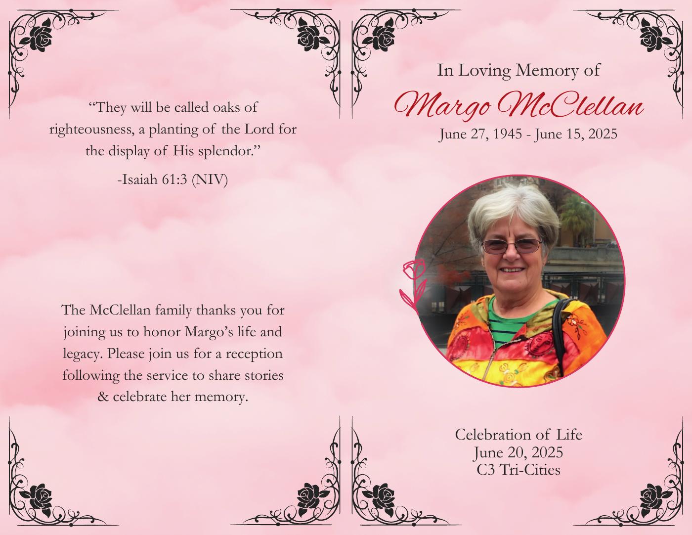 Example of personalized celebration of life programs