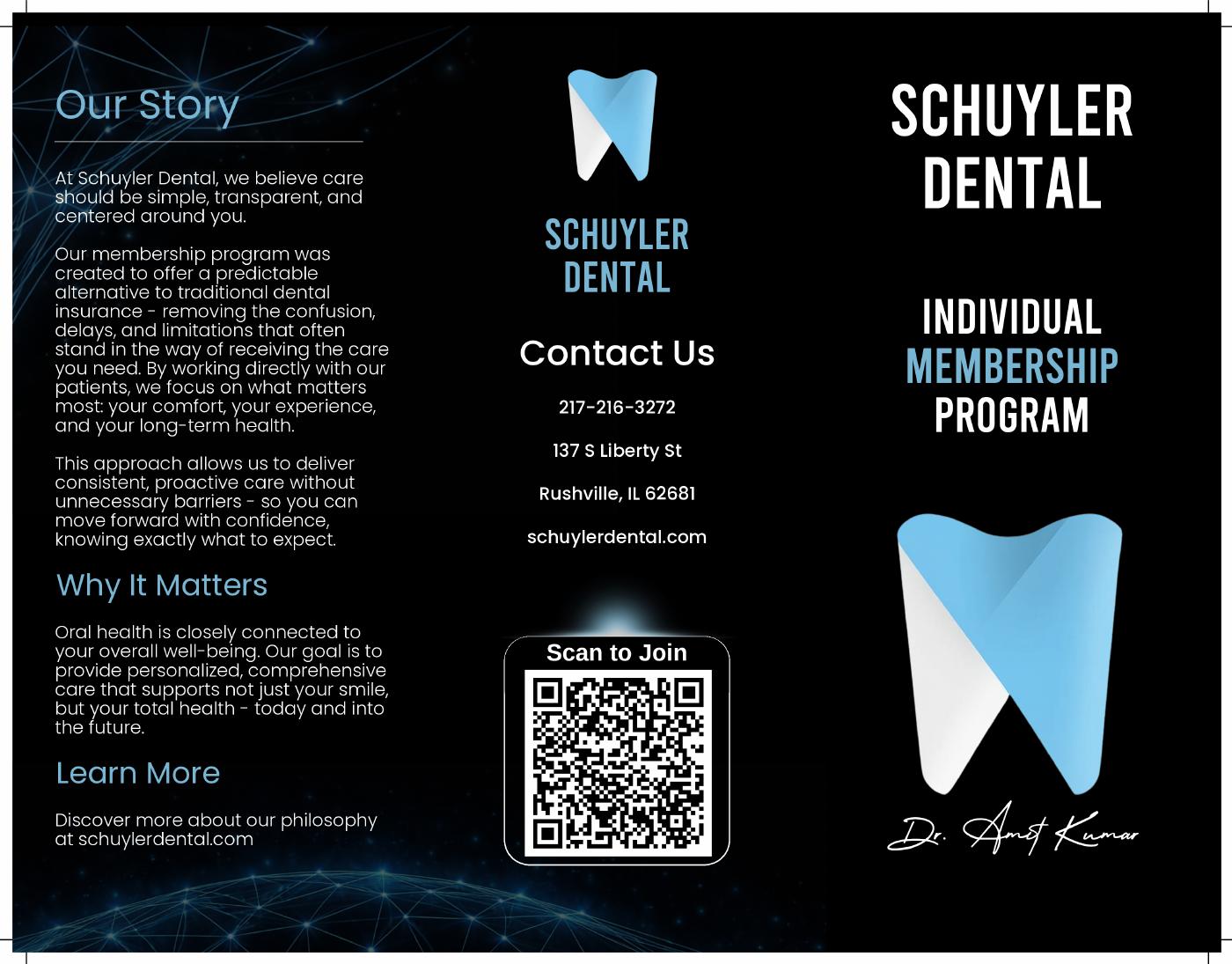 Schuyler Dental membership brochure