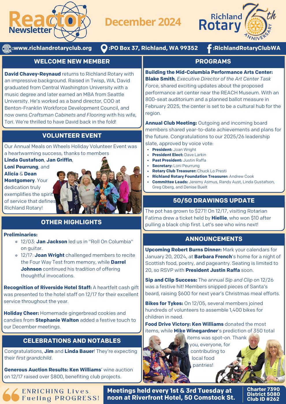 December Rotary Reactor newsletter
